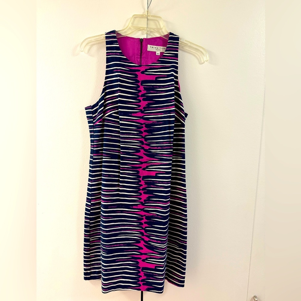 Trina Turk Vibrant Pink and Navy Dress